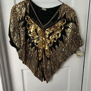 Ladies sequin butterfly top. Size M